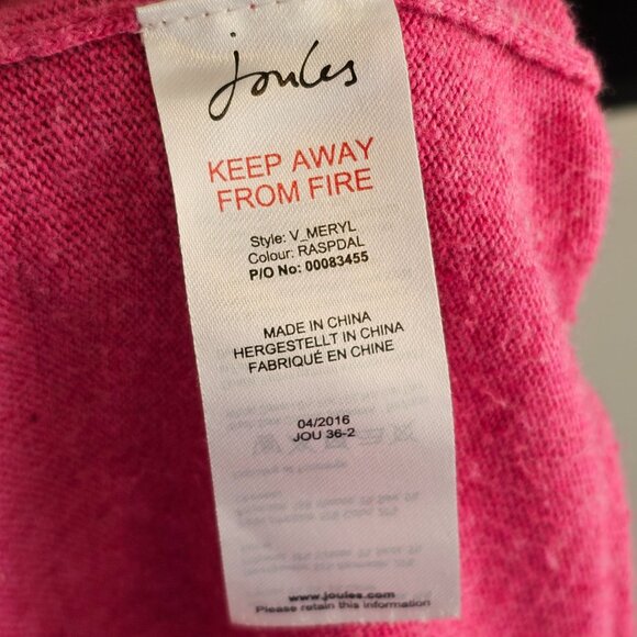 Joules Knitwear Pink Dalmatian Merino Wool Sweater Sz L - Picture 7 of 9